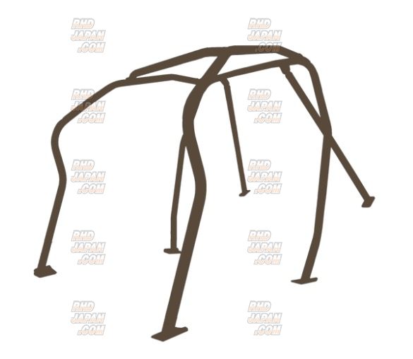 Saito Rollcage Roll Cage Steel 6-Point Around Dash Full Seating Capacity + Option Diagonal Bar - Civic Coupe EJ1